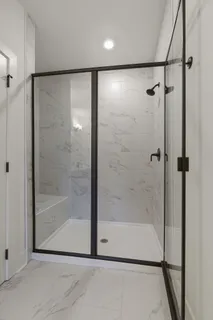 a bathroom with a shower