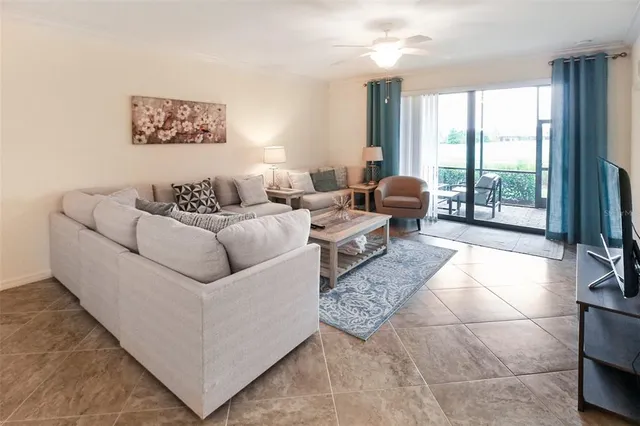 a living room with furniture and a couch
