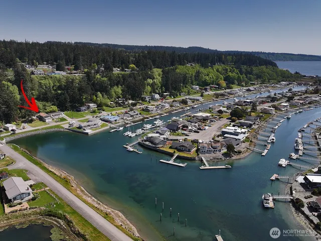 a view of a lake with a mountain