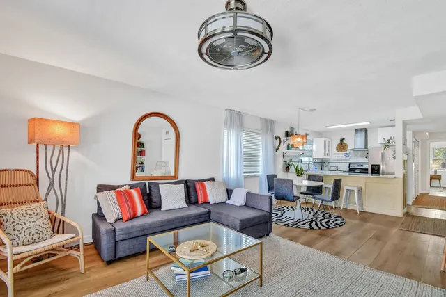 a living room with furniture