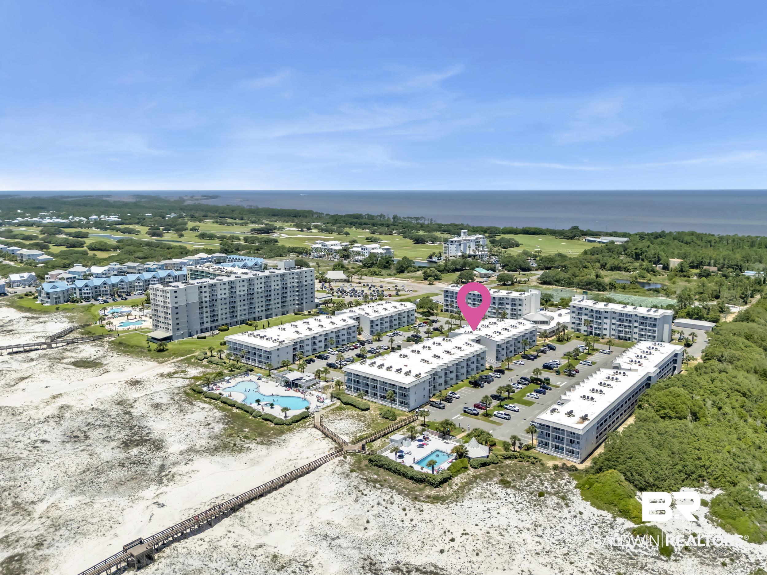 400 Plantation Road, Unit 2118 Gulf Shores, AL 36542 - Photo 52 of 59 Coastal condominium community featuring multiple buildings, surface parking, and resort-style pools