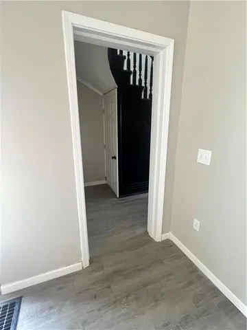 an empty room with closet