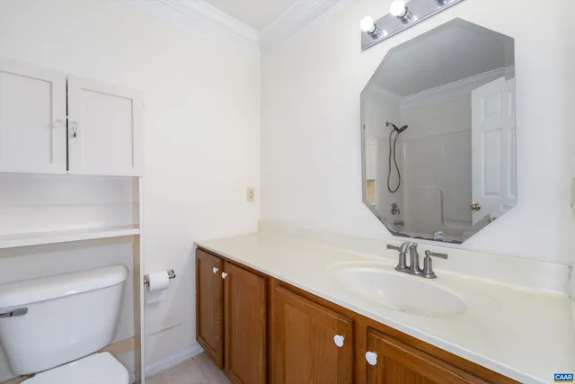 a bathroom with a shower and a toilet