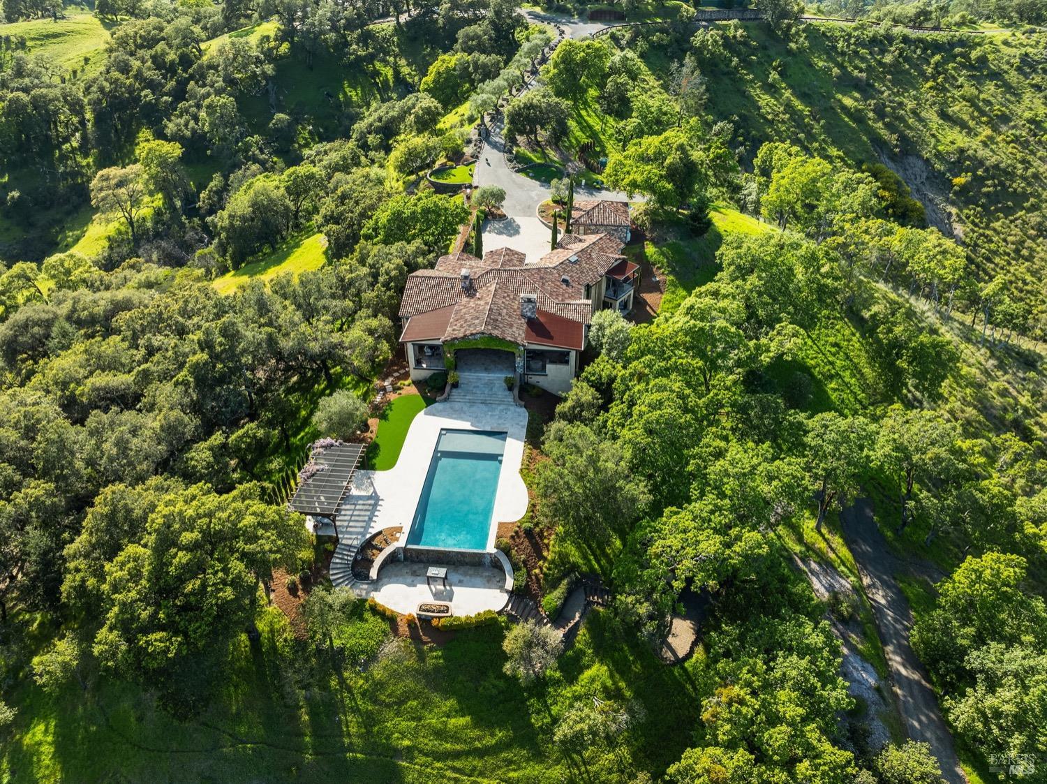 6444 Cottage Ridge Road Santa Rosa, CA 95403 - Photo 78 of 95 an aerial view of residential house with outdoor space and trees all around