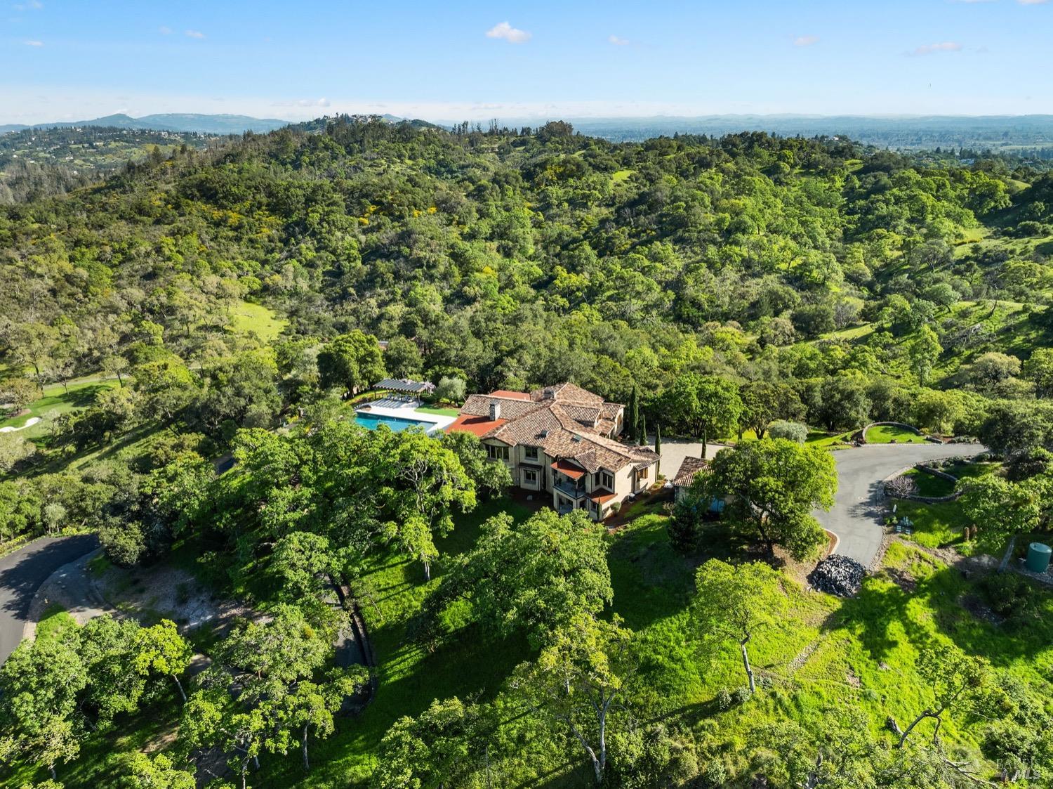 6444 Cottage Ridge Road Santa Rosa, CA 95403 - Photo 89 of 95 an aerial view of residential house with outdoor space and trees all around