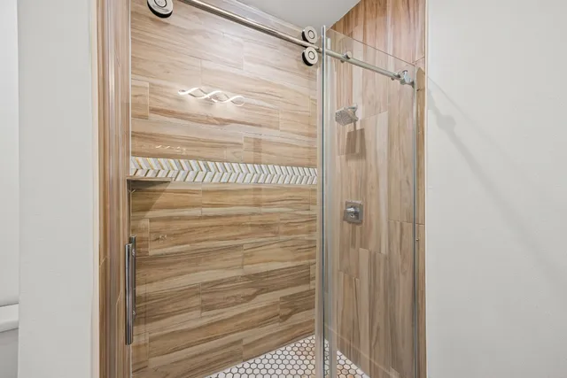 a bathroom with a shower