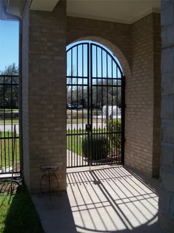 a view of wooden balcony