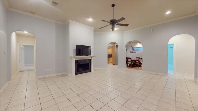 a view of living room with furniture and flat screen tv