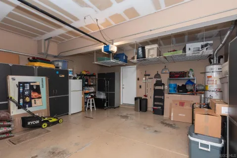 a view of a lake with sitting area