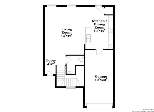 a picture of a bench in front of a door