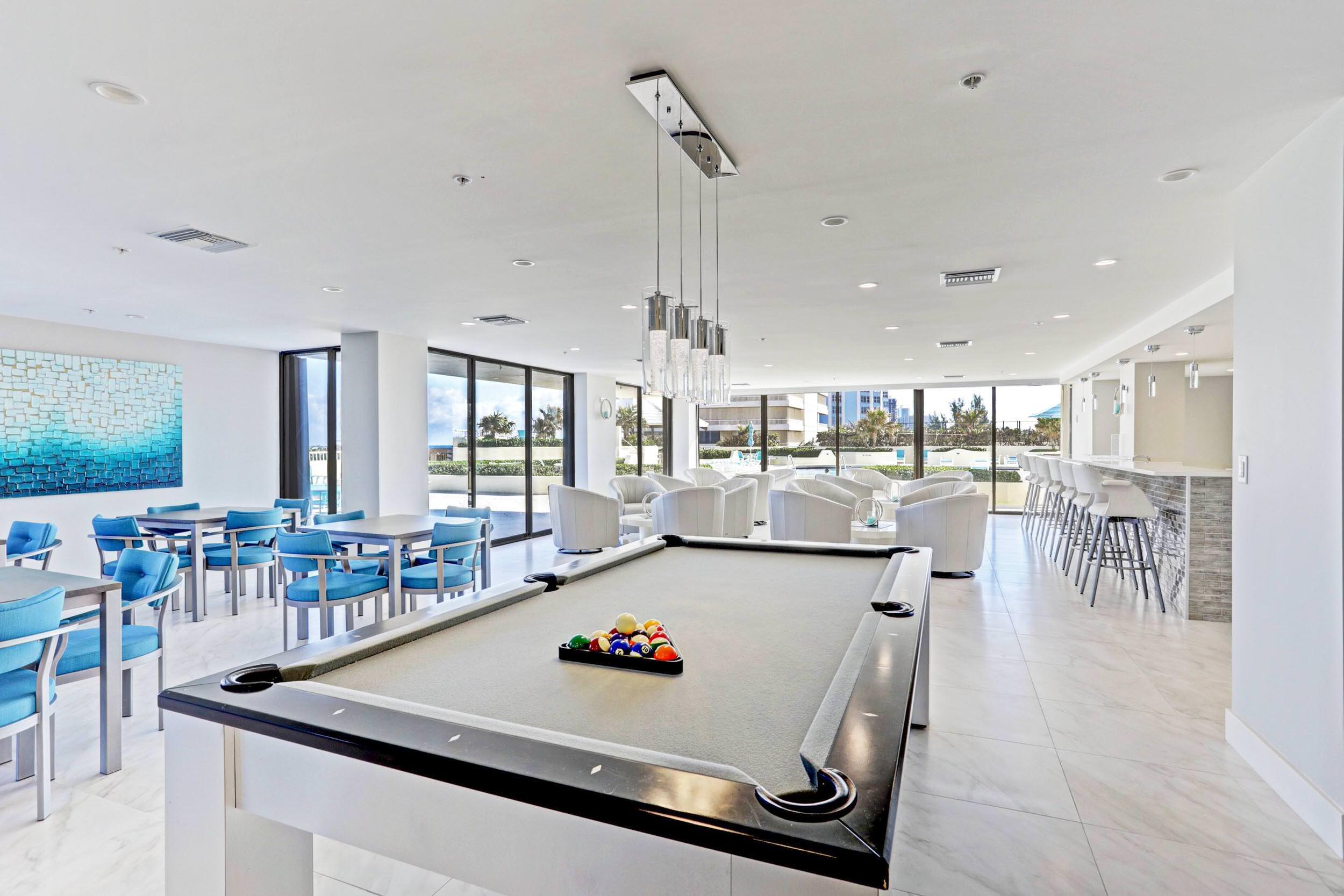 5280 North Ocean Drive, Unit 2F Singer Island, FL 33404 - Photo 50 of 92 Oceanfront Lounge Billiards