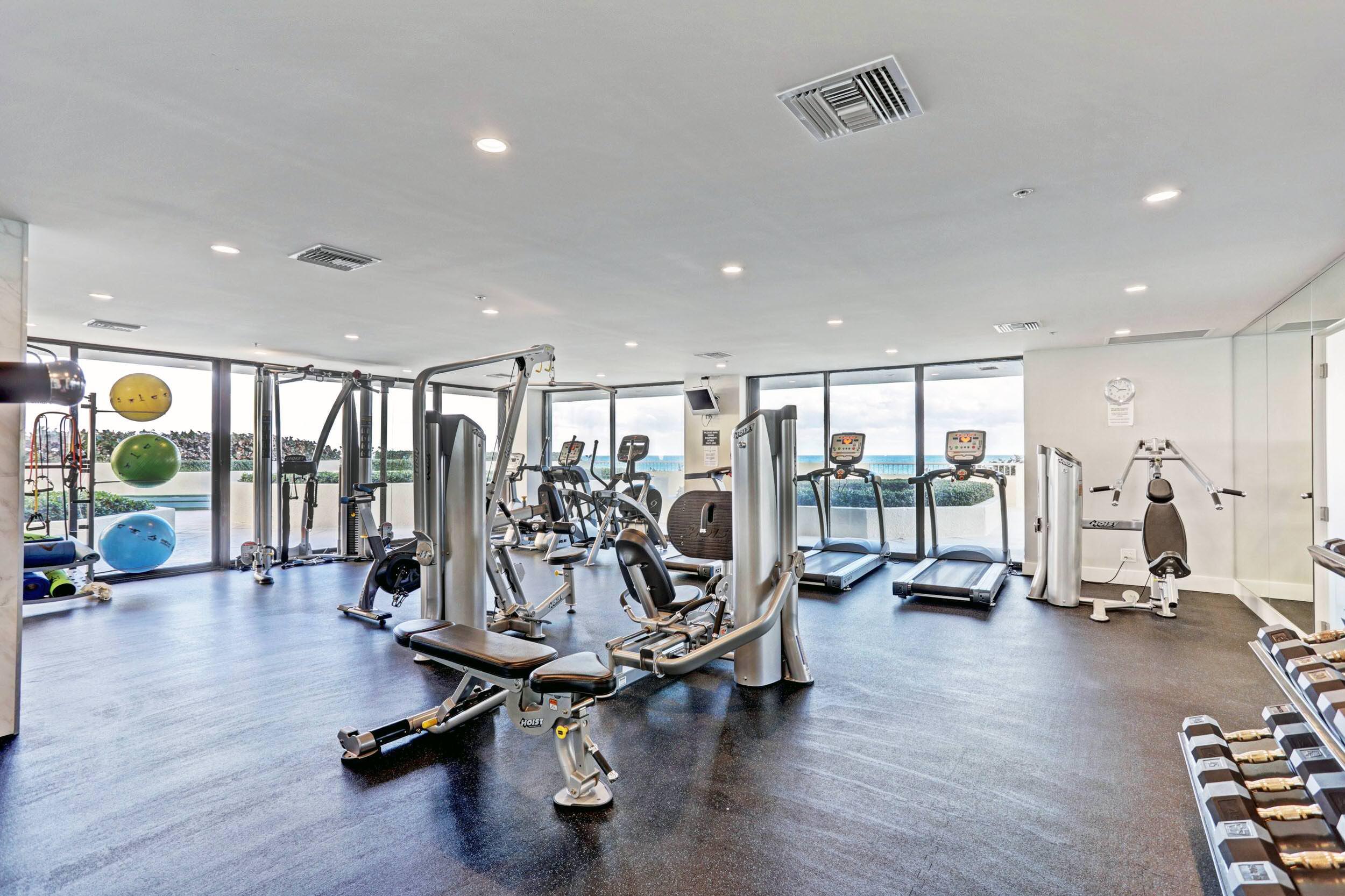 5280 North Ocean Drive, Unit 2F Singer Island, FL 33404 - Photo 55 of 92 a view of a room with gym equipment