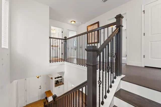 a view of entryway with wooden floor