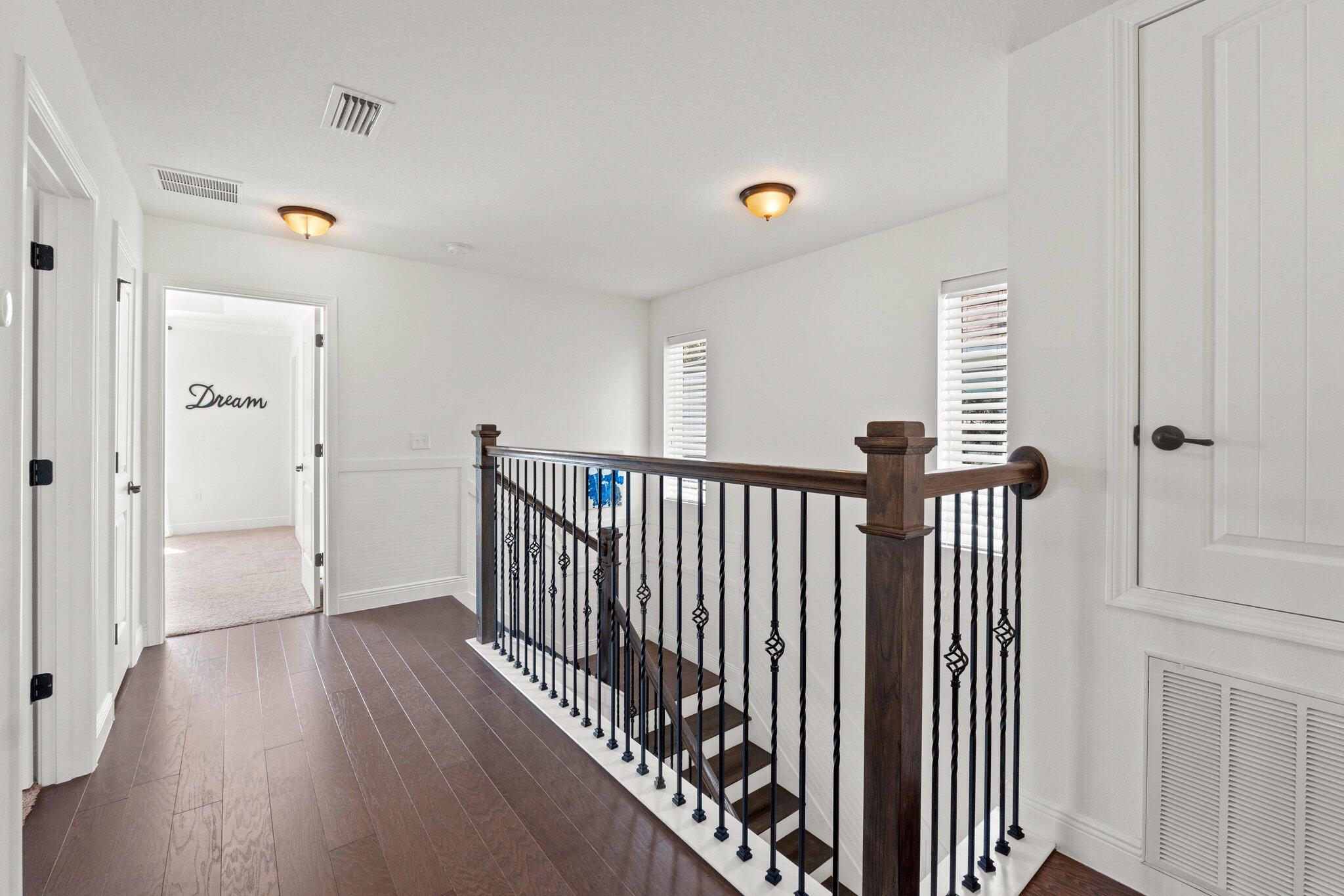 96 Sandpine Loop Inlet Beach, FL 32461 - Photo 32 of 38 a view of a hallway with wooden floor and stairs