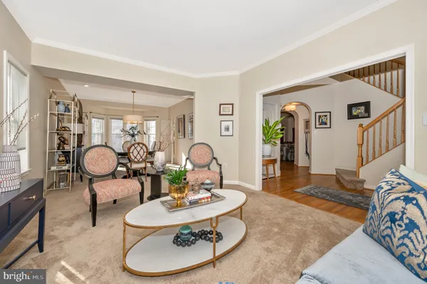 a living room with furniture and rug