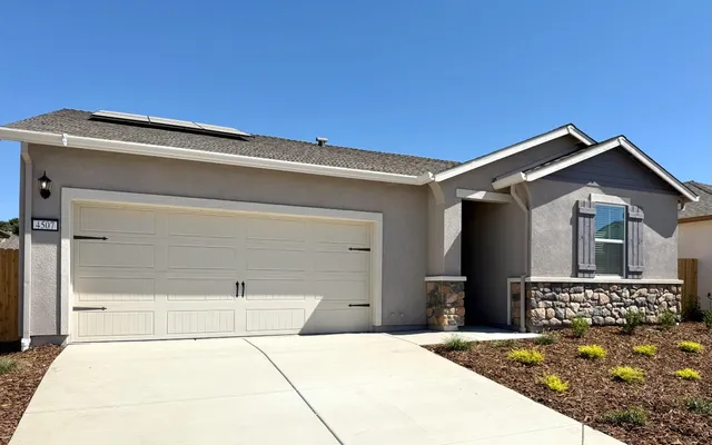 a front view of a house with windows