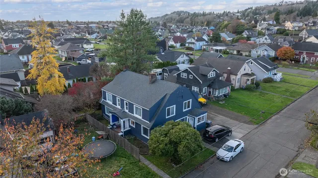 an aerial view of multiple house