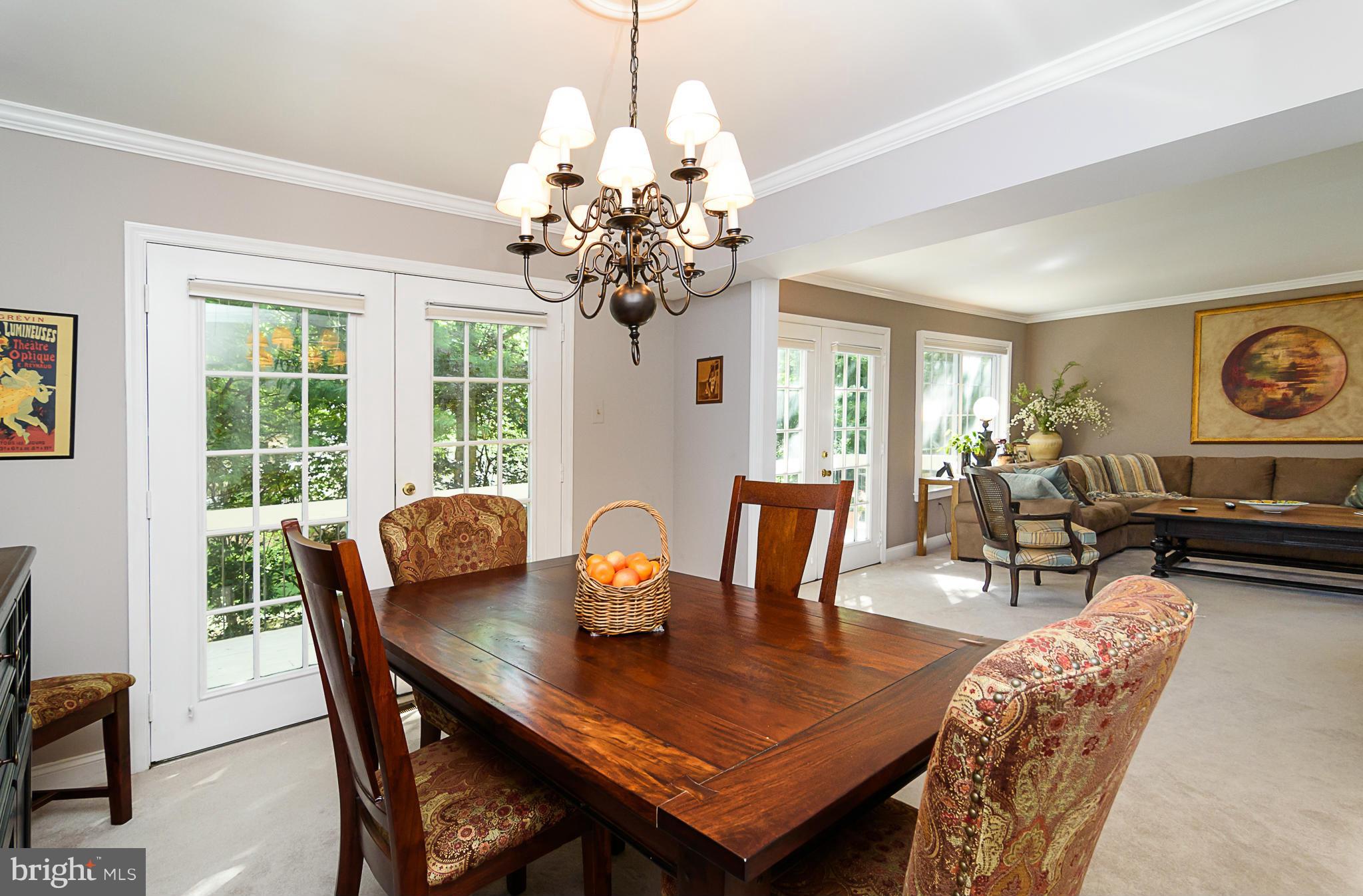 7355 Kindler Road Columbia, MD 21046 - Photo 11 of 30 Dining room with French doors opening to rear deck