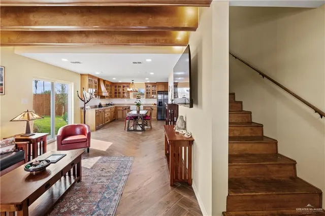 a living room with furniture