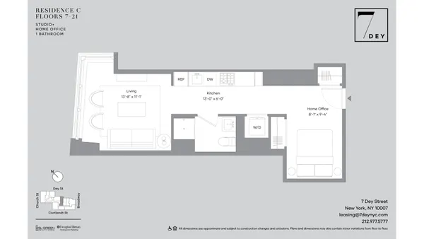 $4,990 | 7 Dey Street, Unit 21C | Financial District