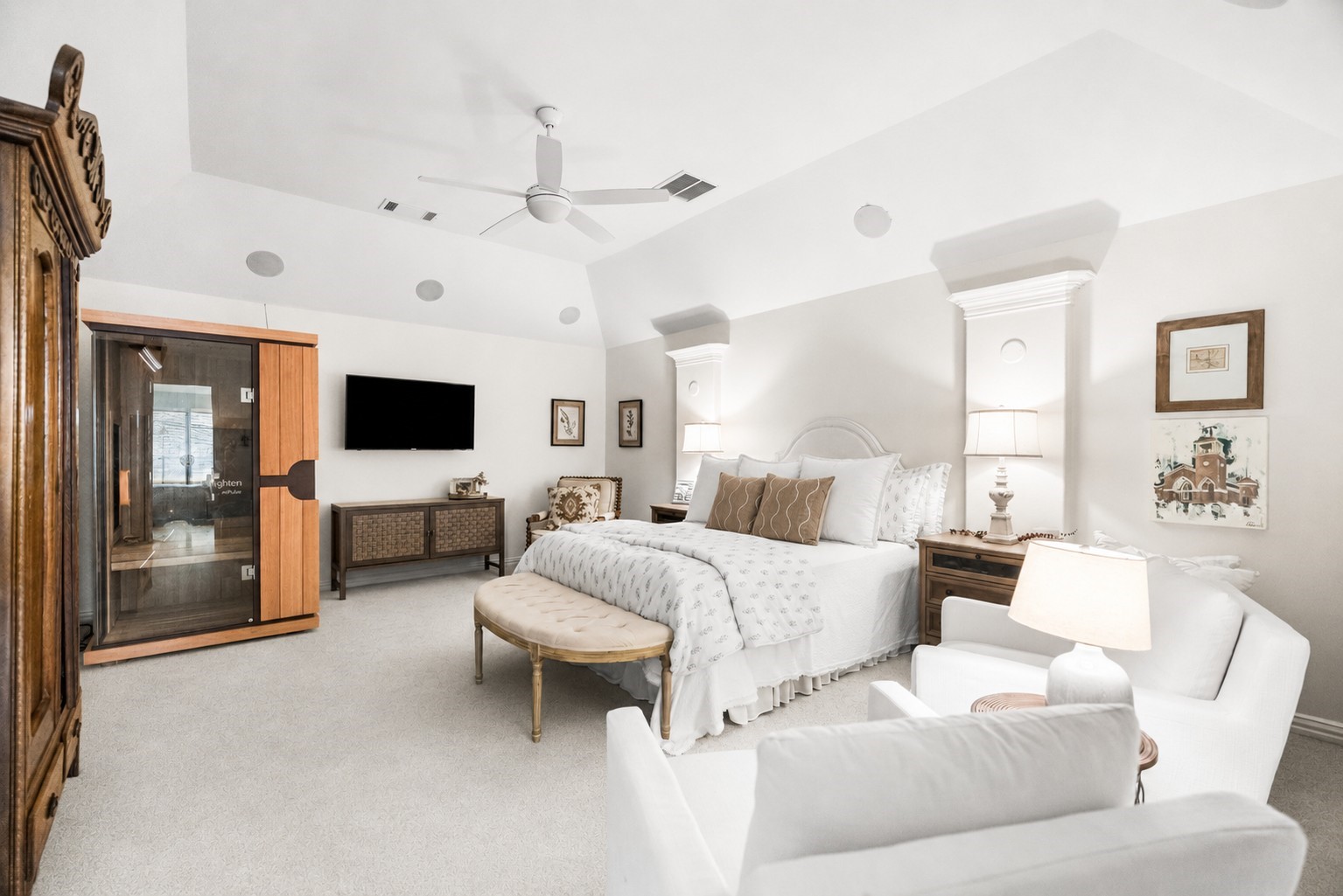 3 Mohawk Path Place Spring, TX 77389 - Photo 27 of 38 This inviting media room is currently used as a guest suite and private retreat. It provides a quiet and comfortable getaway, perfect for visiting in-laws and guests.