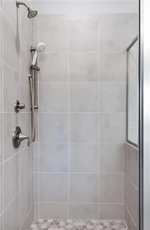 a bathroom with a shower