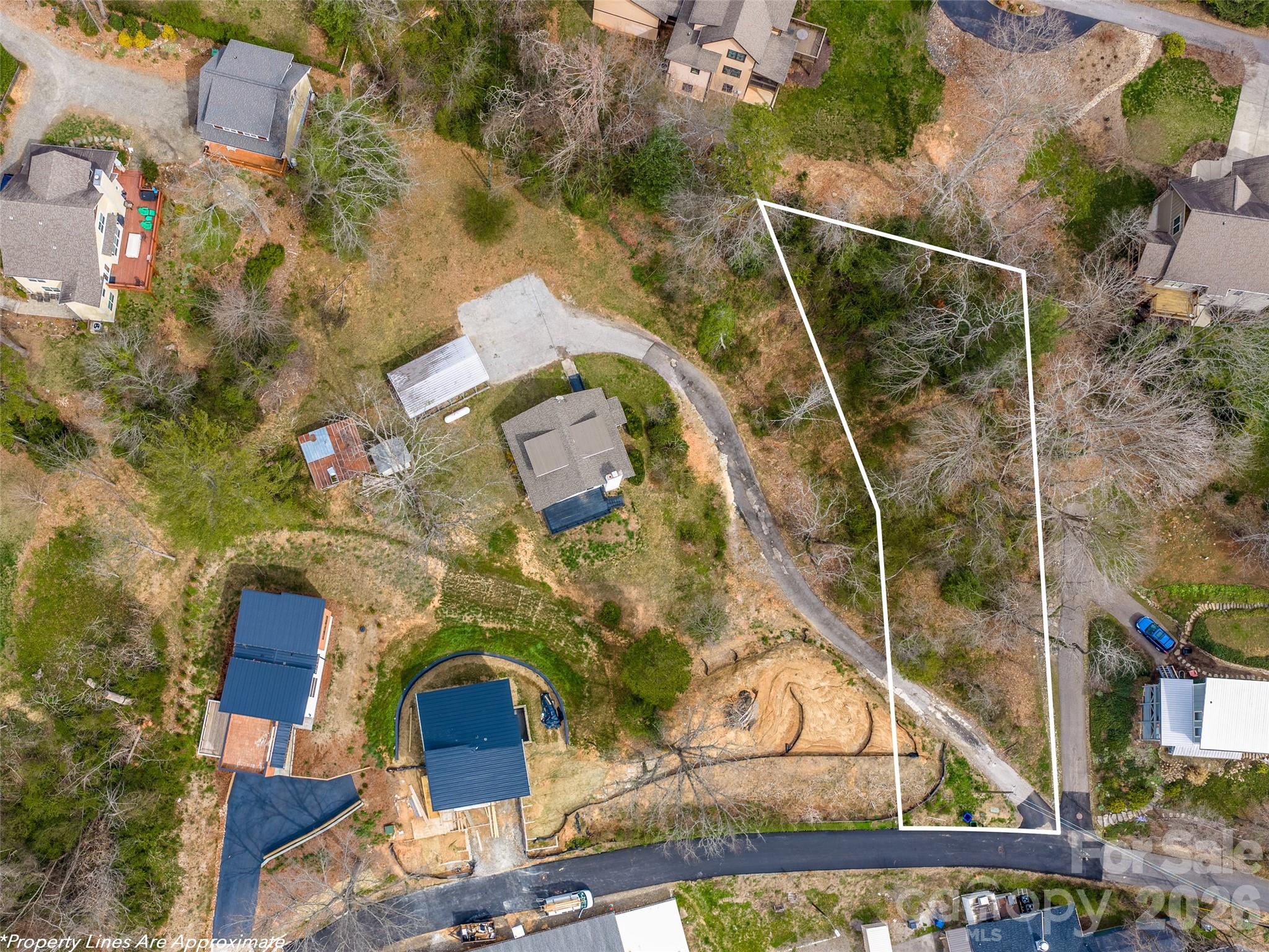 an aerial view of a house