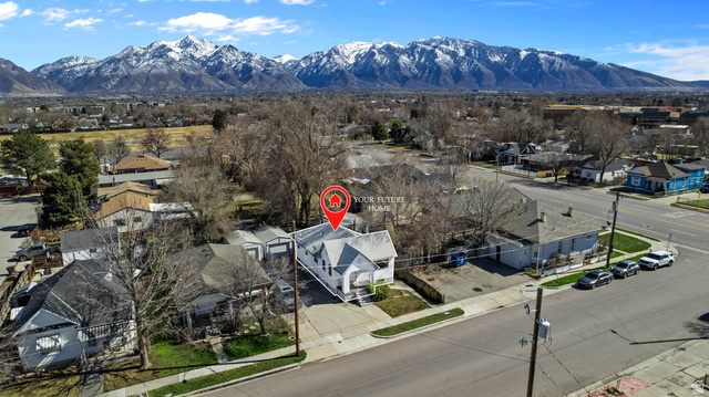 7689 Locust Street Midvale, UT 84047 - Photo 24 of 26 Aerial view showing proximity to Midvale City Park and the Wasatch Mountains