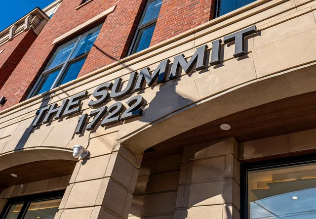 a front view of a building