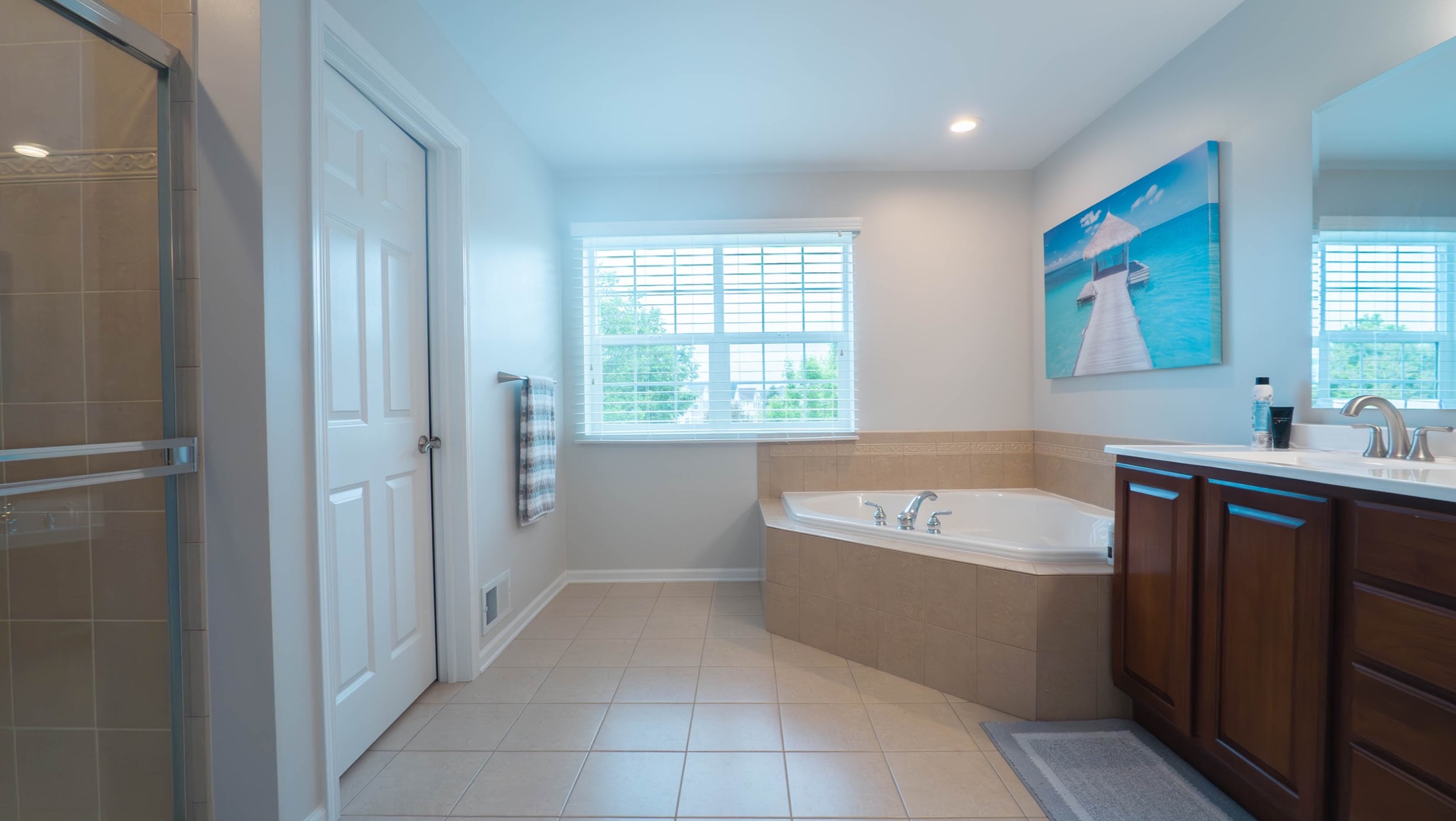 421 Post Oak Circle West Chicago, IL 60185 - Photo 19 of 22 a bathroom with a tub a sink and a mirror