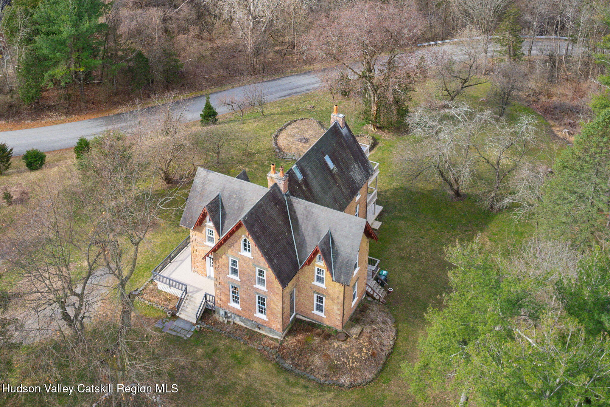 2125 Highway 385 Athens, NY 12015 - Photo 48 of 50 an aerial view of a house with a yard basket ball court and outdoor seating