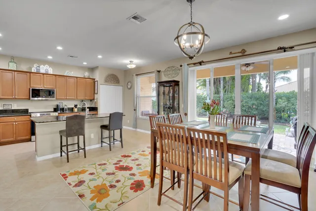 a view of a dining room and livingroom view
