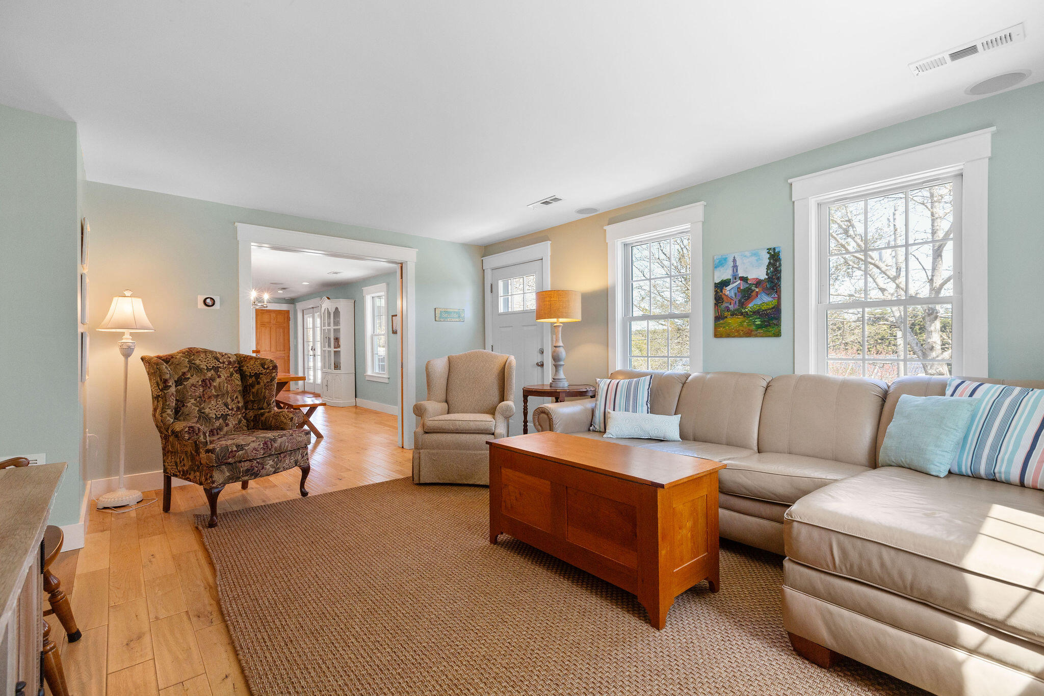 16 Hughes Road Truro, MA 02666 - Photo 20 of 50 a living room with furniture and a large window