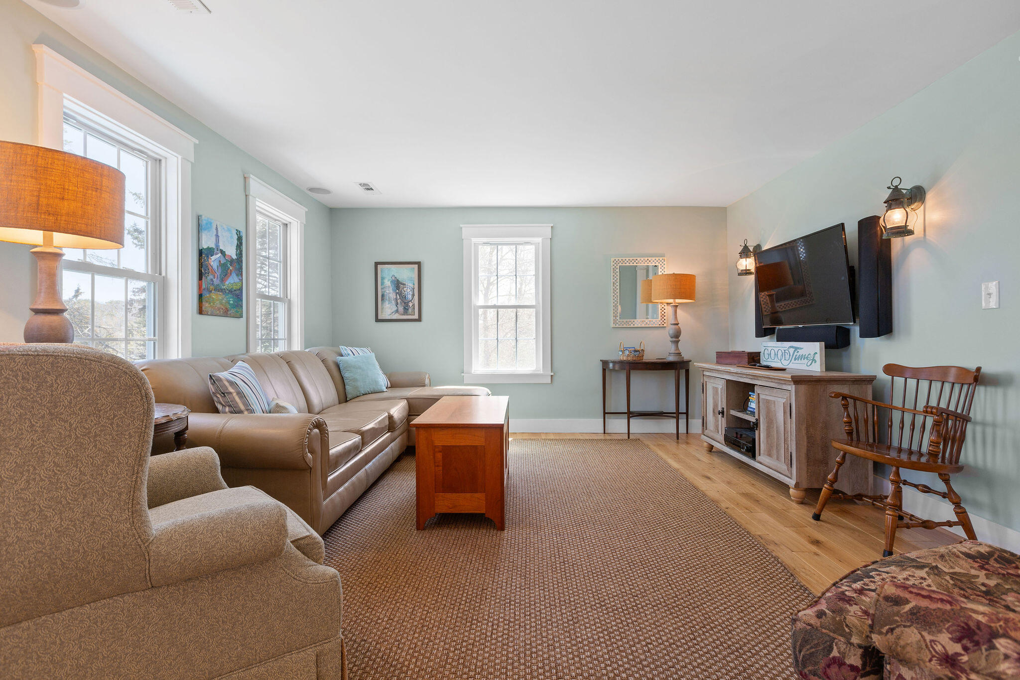 16 Hughes Road Truro, MA 02666 - Photo 21 of 50 a living room with furniture and a flat screen tv