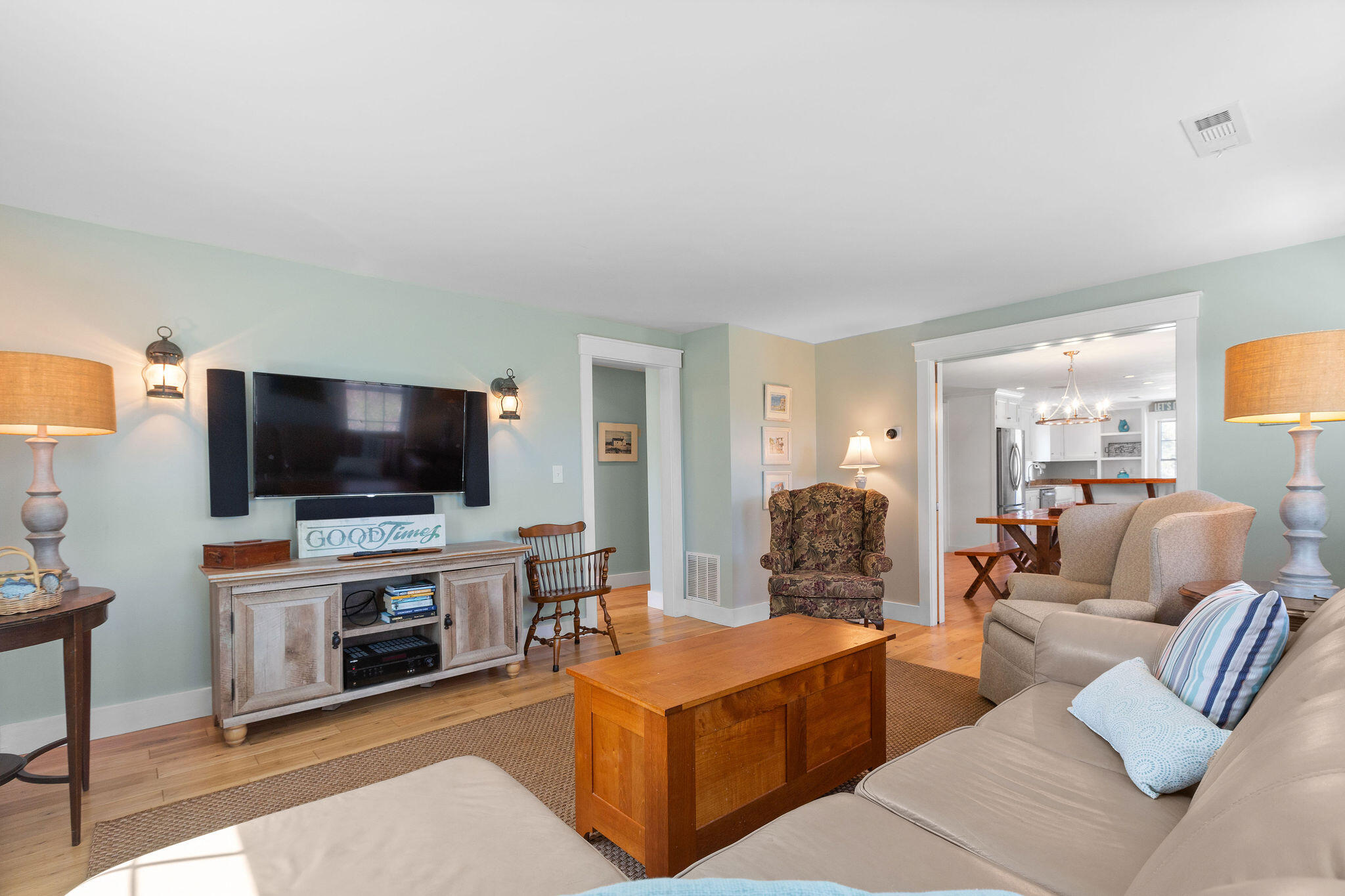 16 Hughes Road Truro, MA 02666 - Photo 22 of 50 a living room with furniture and a flat screen tv