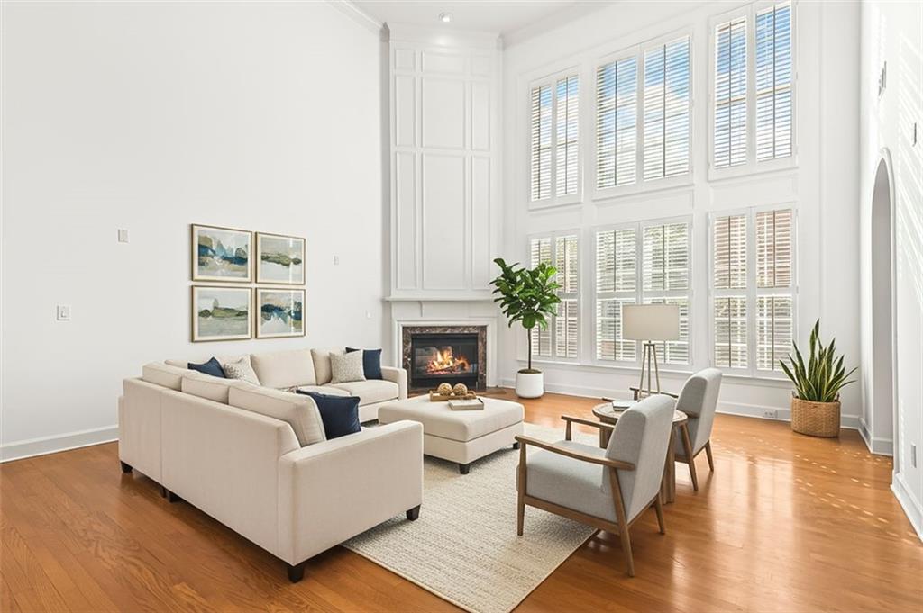4751 Rosebrook Place Southeast Atlanta, GA 30339 - Photo 10 of 59 a living room with furniture and a fireplace