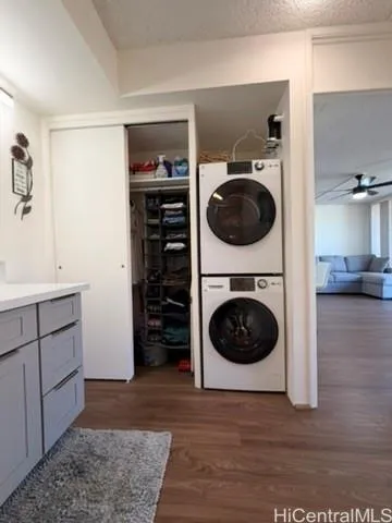 a room with a washer and dryer