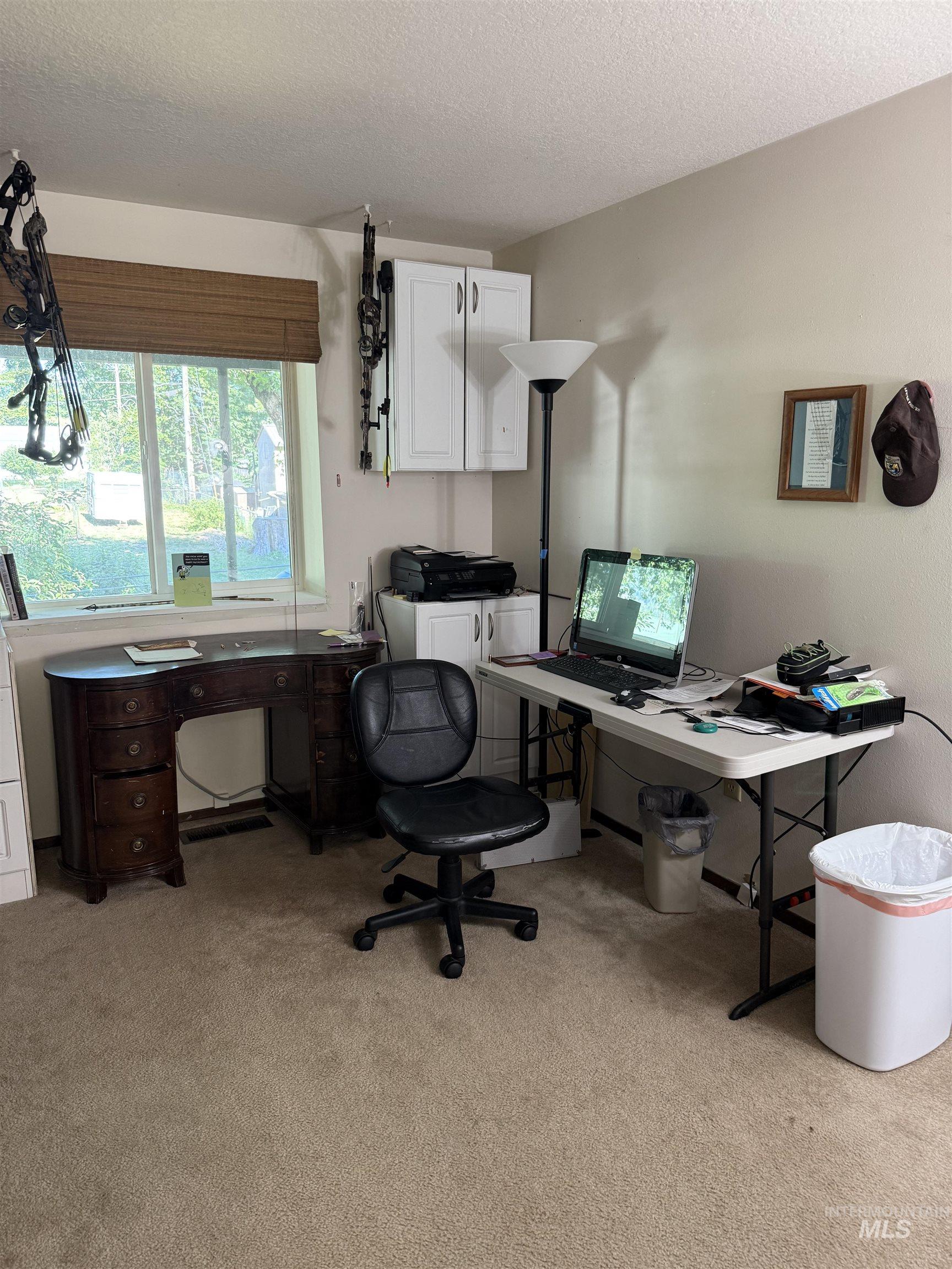403 138th Street Orofino, ID 83544 - Photo 10 of 32 Home office with a textured ceiling and light colored carpet
