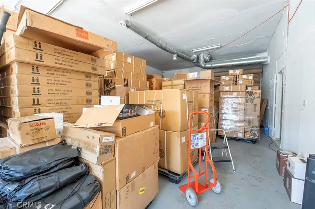 a storage room with washer and dryer