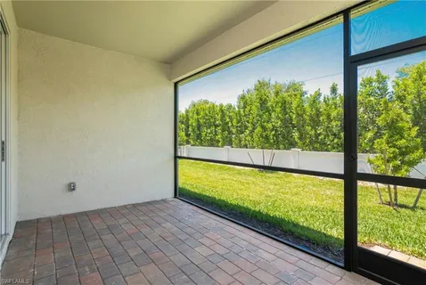 a view of an outdoor space with a balcony