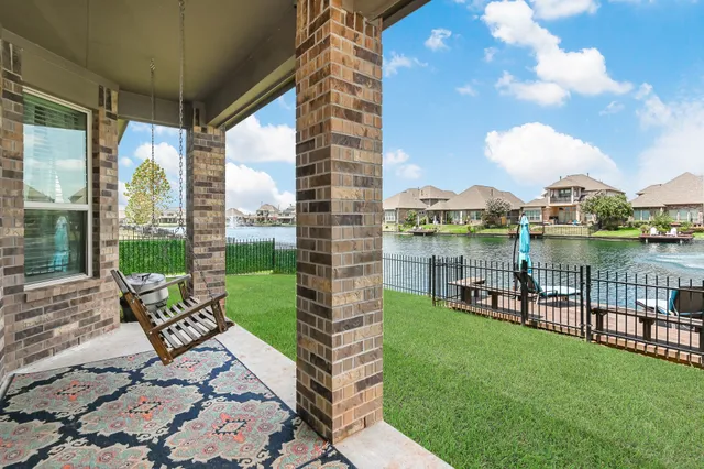 a view of a city from a garden