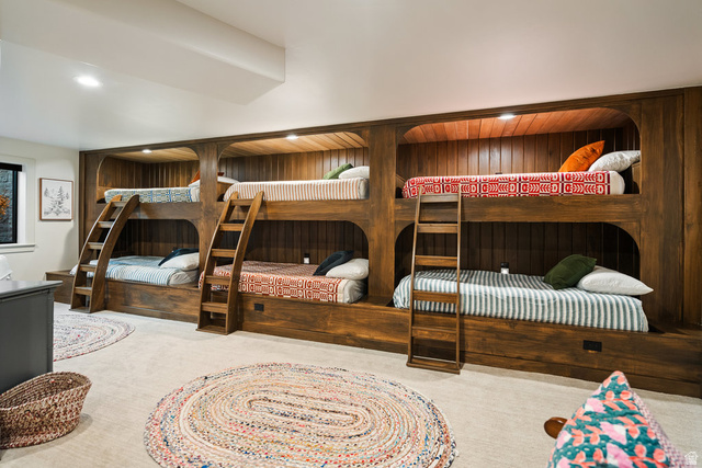 1141 South Oak Leaf Lane Springville, UT 84663 - Photo 68 of 147 BASEMENT Custom built-in bunk beds with rich wood-finish paneling and integrated lighting