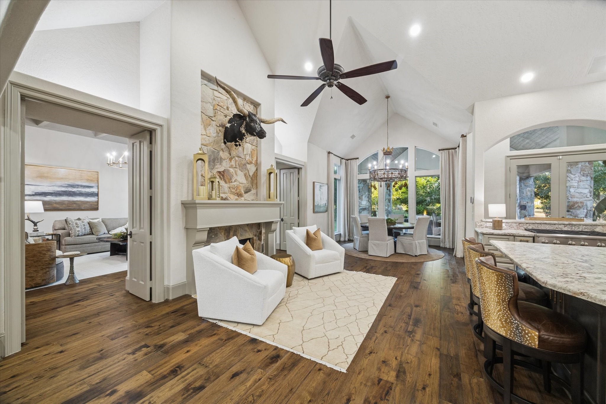 6602 Riva Ridge Drive Richmond, TX 77406 - Photo 14 of 50 a living room with fireplace furniture and a wooden floor