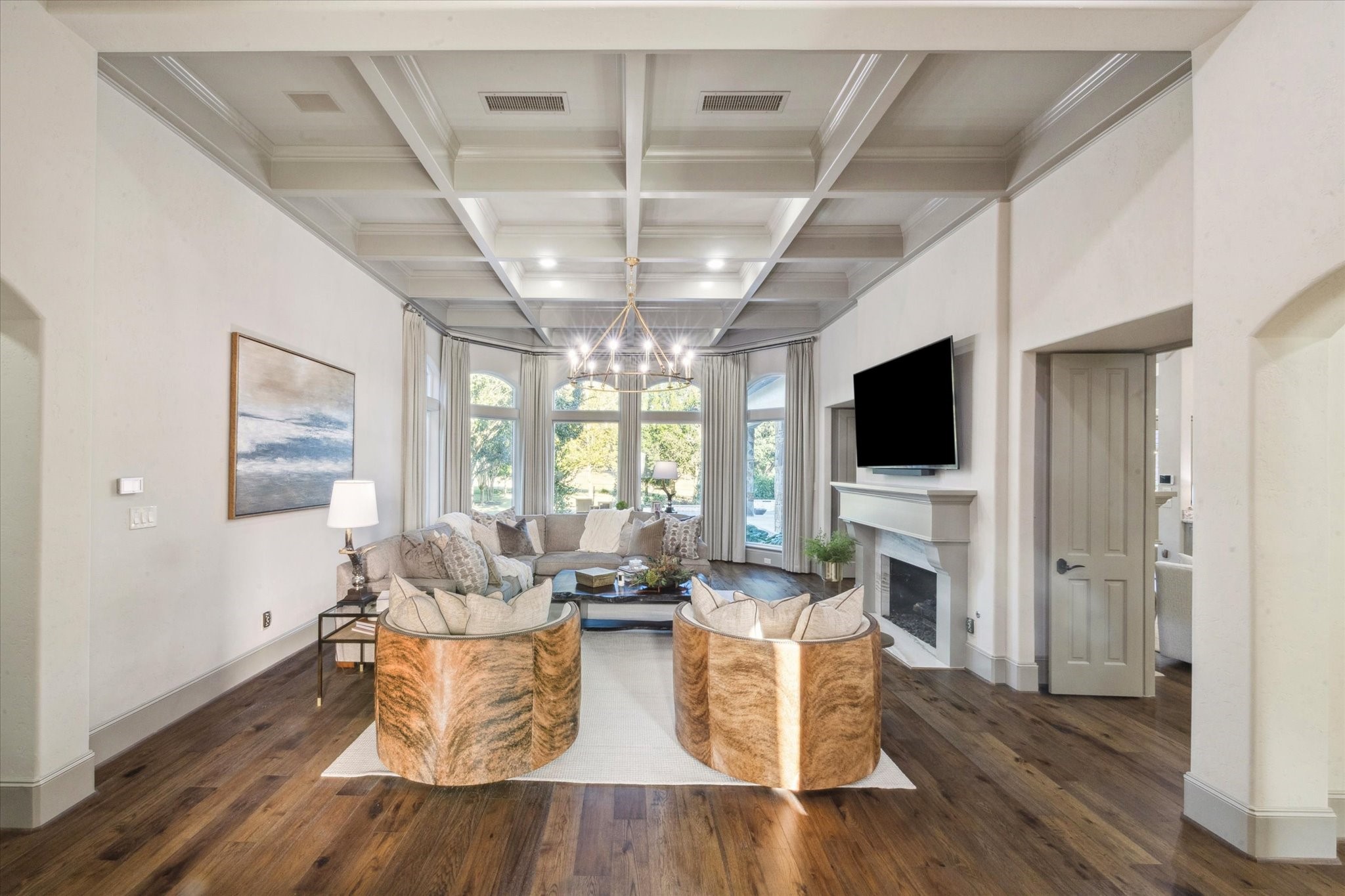 6602 Riva Ridge Drive Richmond, TX 77406 - Photo 10 of 50 a living room with fireplace furniture and a flat screen tv