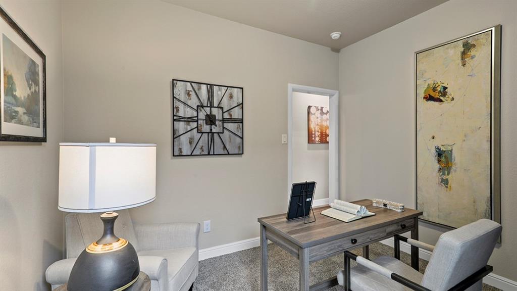15540 Balham Path Fort Worth, TX 76247 - Photo 22 of 40 a workspace with furniture and lamp