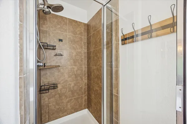 a bathroom with a shower