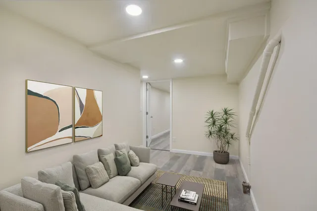 a living room with furniture