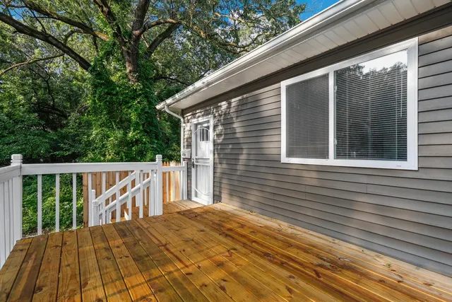 a view of balcony with deck
