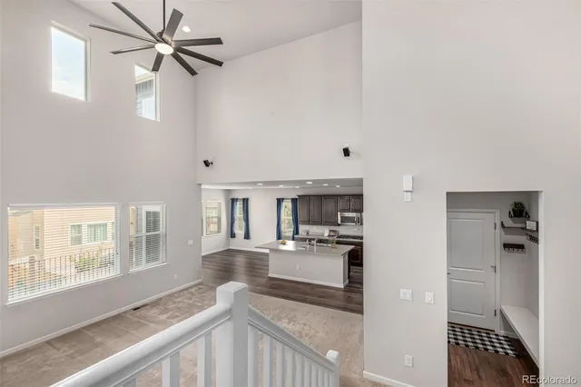 a view of a kitchen and a window