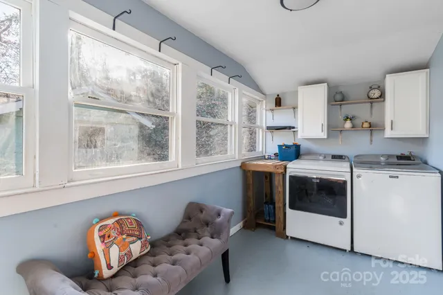a view of balcony with chairs